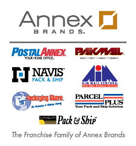 Annex Brands - the Franchise Family of Brands - PostalAnnex, Pak Mail, Navis, The Packaging Store, AIM Mail Centers, Sunshine Pack & Ship